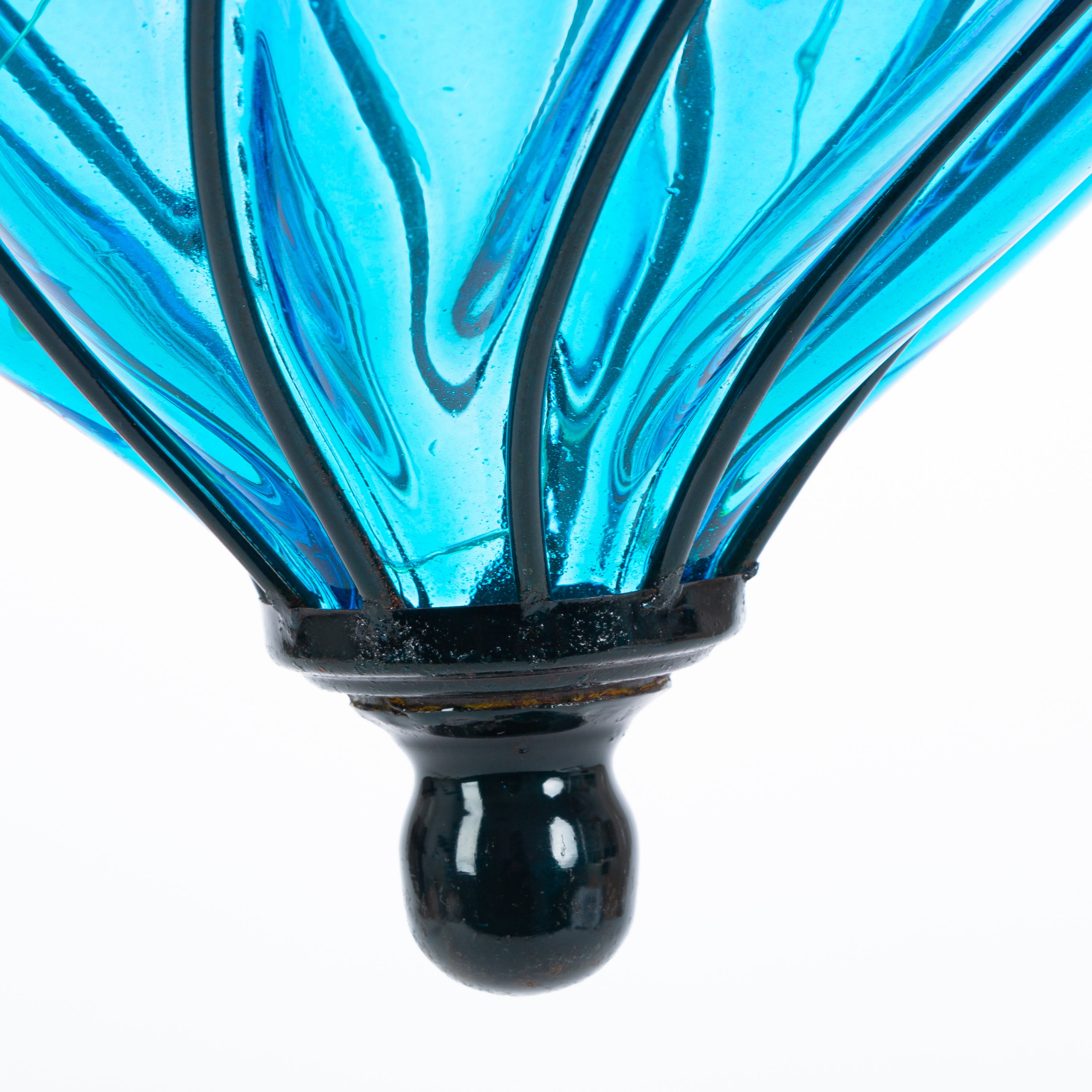 5.9 in Solar Lit Hand Blown Glass Luminary, set of 3